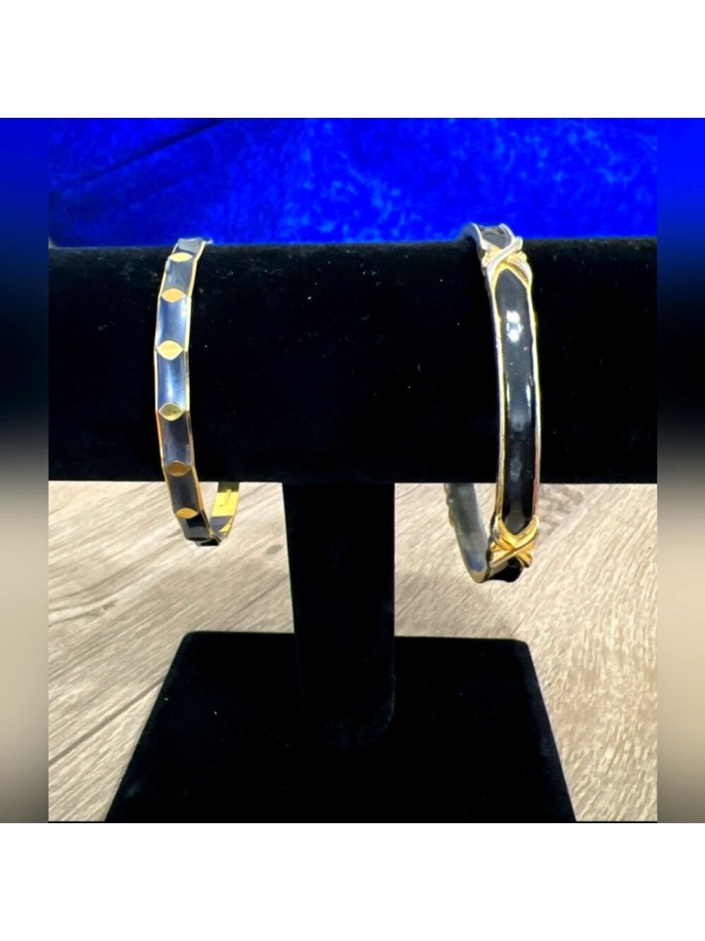 Two Vintage Trifari Bangle Bracelets Signed